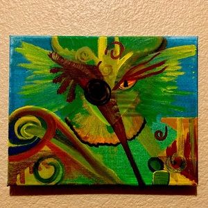 Original one of a kind acrylic painting by Jenilynchanted “Owl Dance”